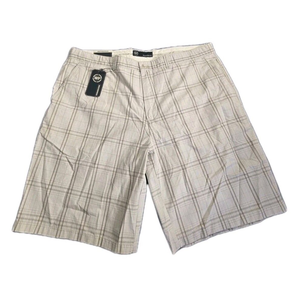 Weatherproof Men's Shorts Beige Brown Flat Front Size 40 (Model 275) New